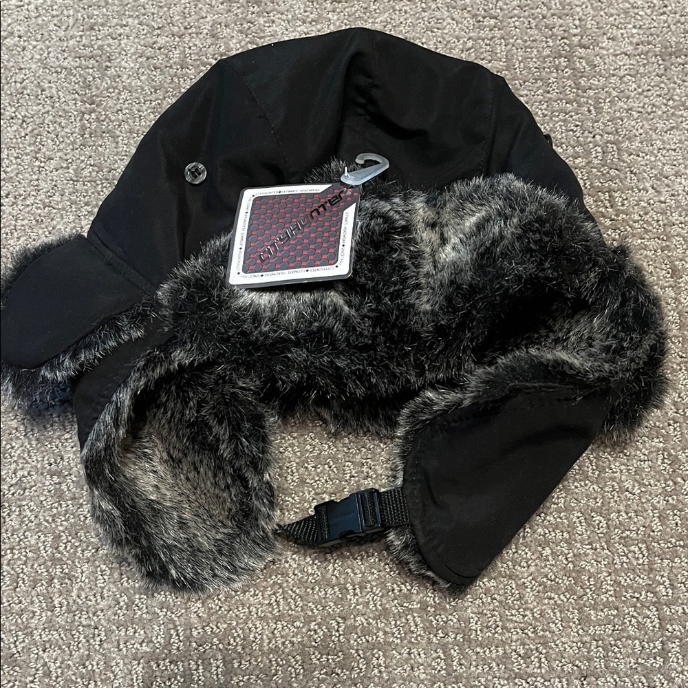 Cozy Black and Gray Kids Winter Hat - Picture 2 of 2